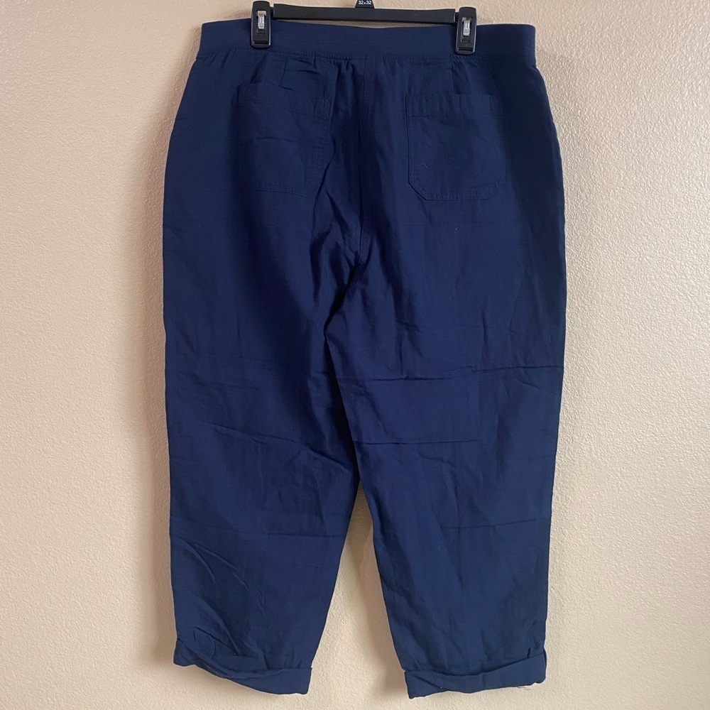 J Jill‎ New Size 16W Ink Navy Blue Elastic Waist Roll Cuff Convertible Pants - Picture 3 of 9